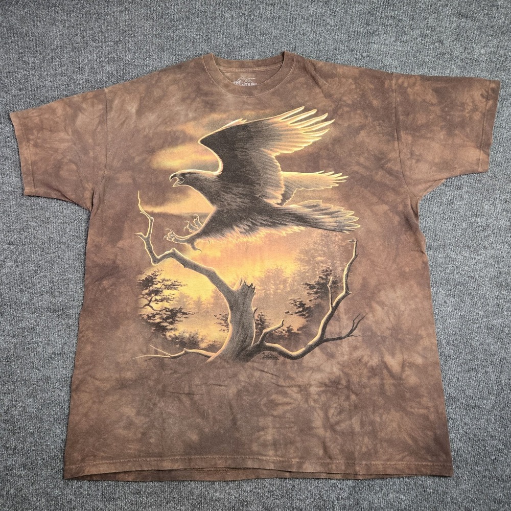Vintage The Mountain 3XL Eagle T-Shirt Tee Y2K 90s Brown USA Vtg Art